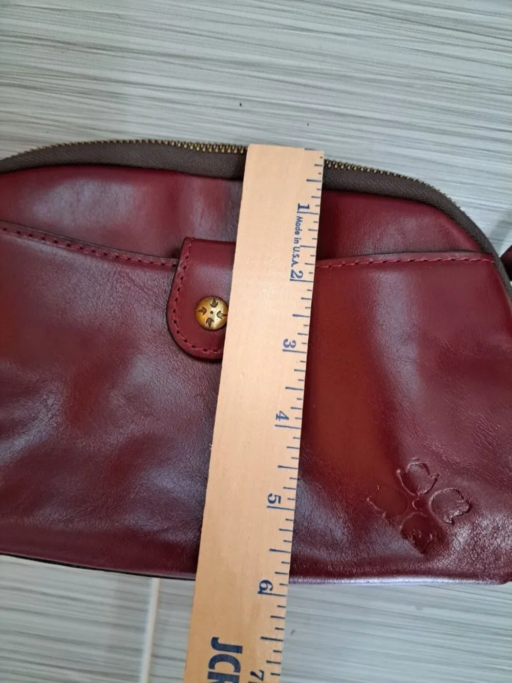 Patricia Nash Small Leather Crossbody Bag Purse Adjustable Burgundy Supple - Picture 16 of 16
